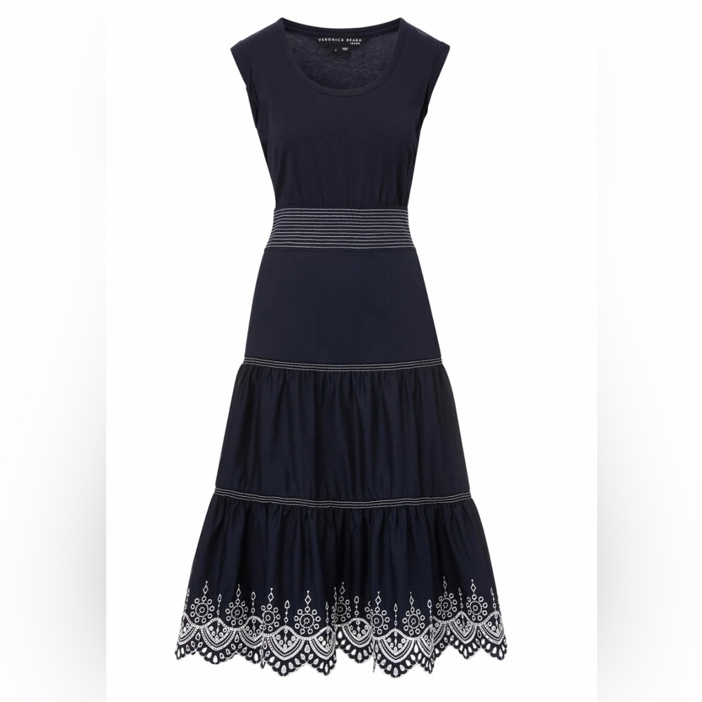 Veronica Beard Amaia Eyelet 100% cotton dress.  Size medium. - Picture 2 of 4